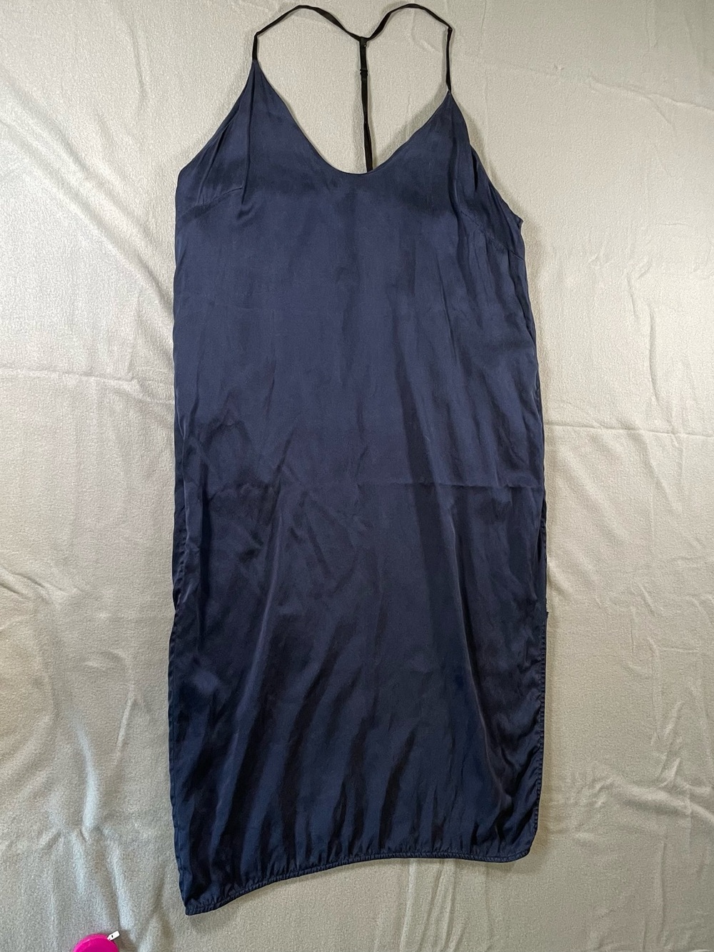 lunya Navy Blue Silk Slip Dress size Large - Picture 3 of 13